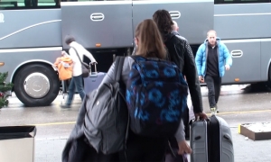 Loading Bus on Estours Europe ski holiday 